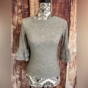 Eye Candy | Women’s Ribbed Bell Sleeve Blouse
